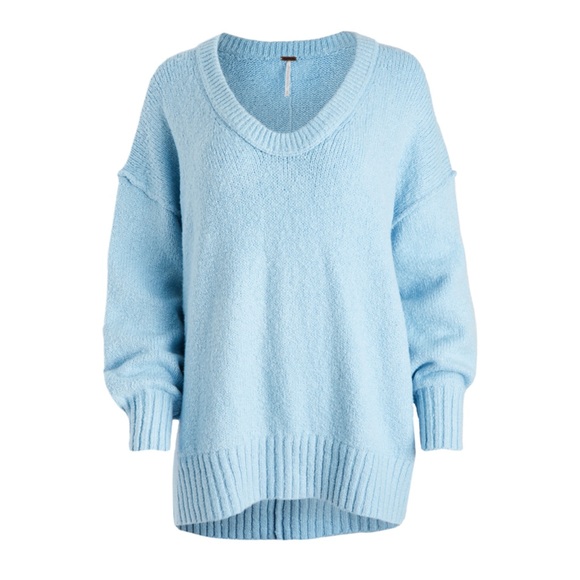 Free People Brookside Tunic Sweater Starlight Blue - Picture 5 of 6